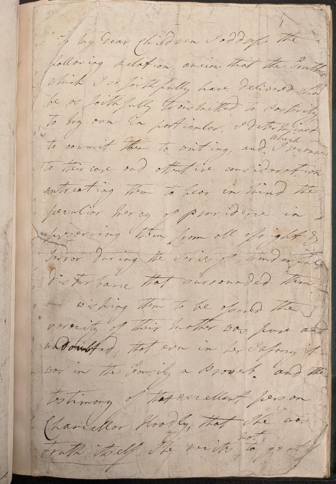 A page from Mary Ricketts' journal